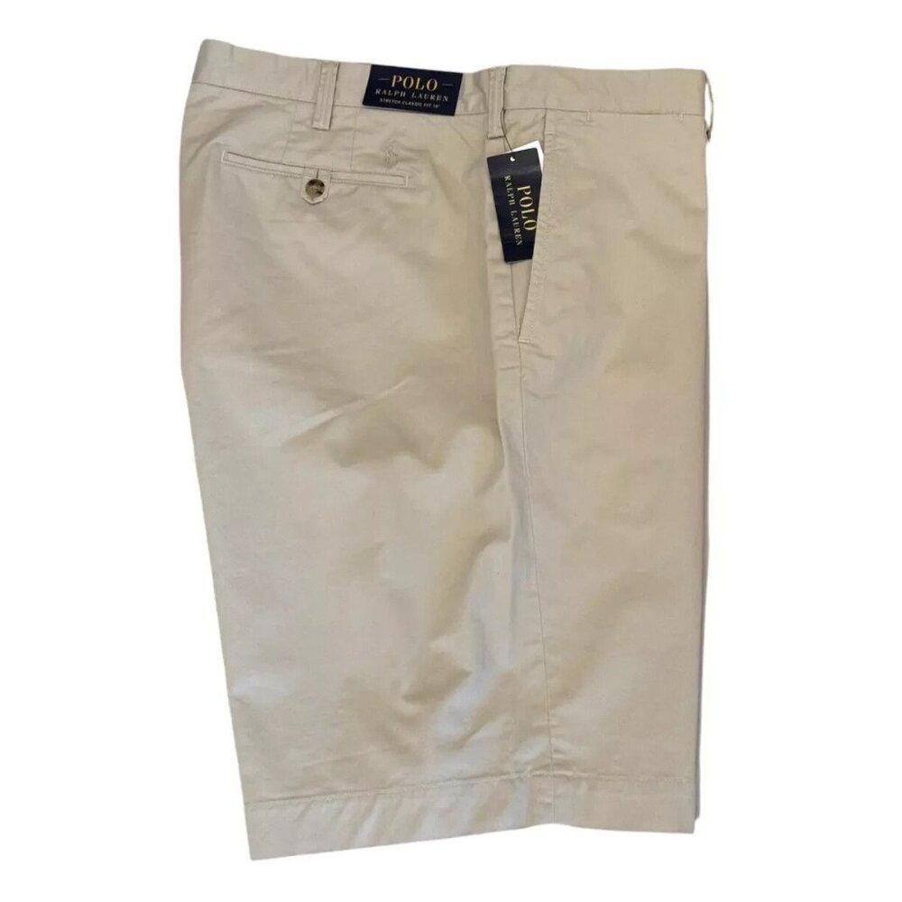 Polo Ralph Lauren Mens Big & Tall 52B Beige Stretch Classic Fit 9" Chino Shorts